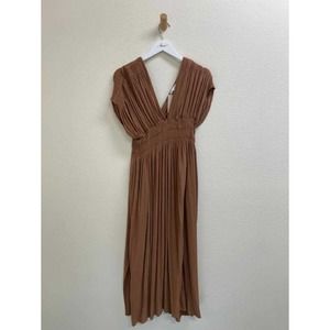 Miou Muse Brown Maxi Dress w/ Side Slits Size S